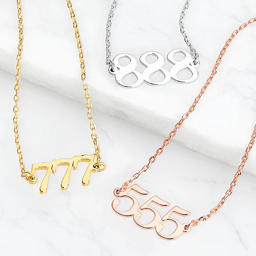 Petite Script Angel Number Necklace