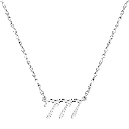Petite Script Angel Number Necklace - Image 4