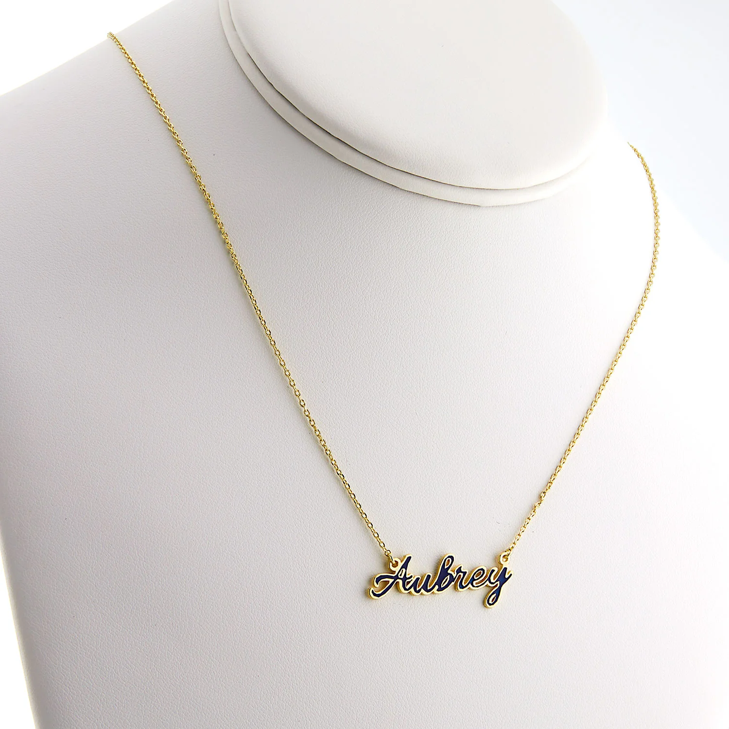 Petite Script Enamel Name Necklace - Image 5