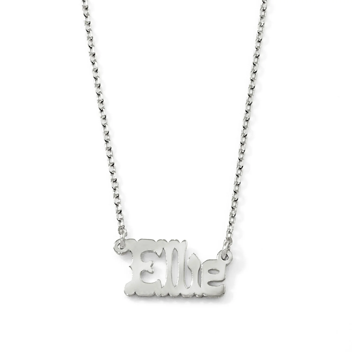 Petite Western Font Name Plaque Necklace - Image 3