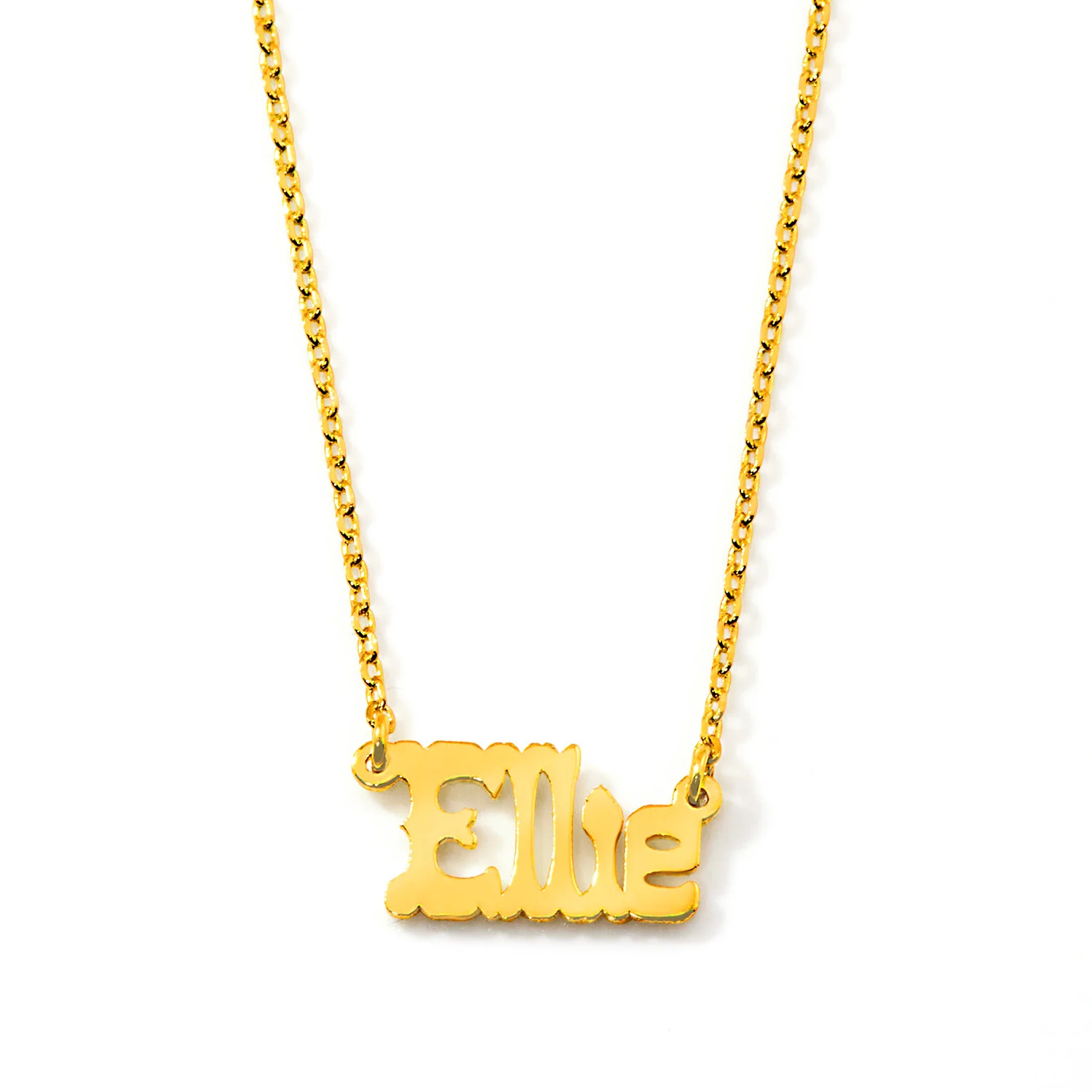 Petite Western Font Name Plaque Necklace - Image 4