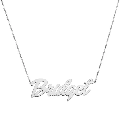 Plated Medium Bold Script Name Necklace - Image 3