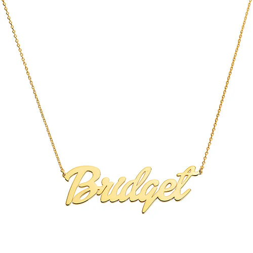 Plated Medium Bold Script Name Necklace - Image 5