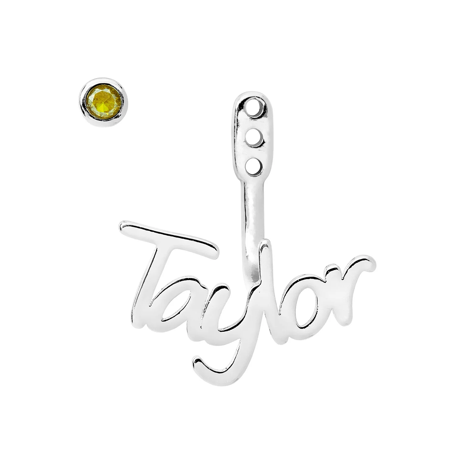 Plated Name and Birthstone Front/ Back Earrings - Image 4