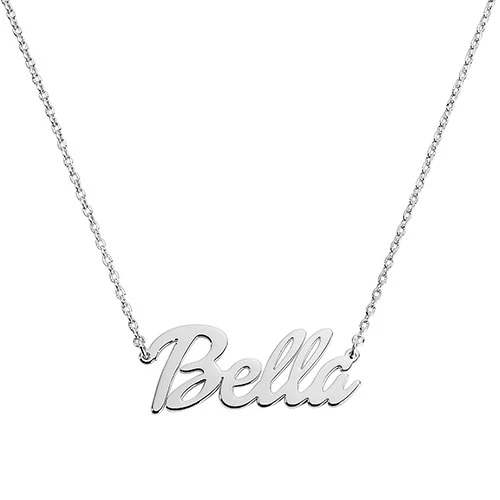 Plated Small Bold Script Name Necklace - Image 2