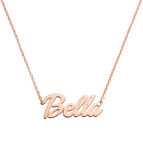 Plated Small Bold Script Name Necklace - Image 6