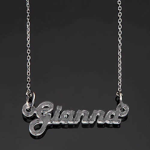 Retro Script Acrylic Name Plaque Necklace - Image 4