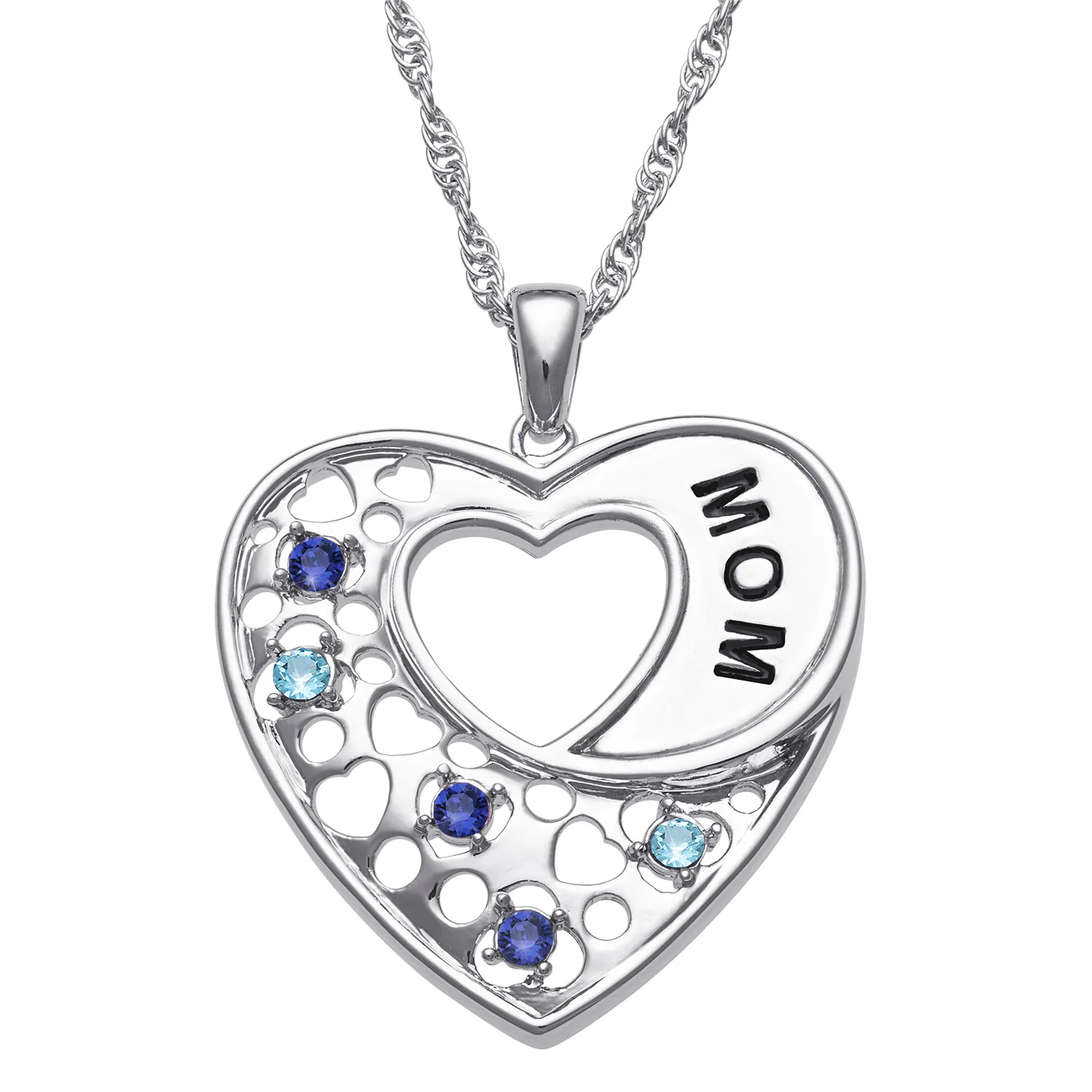 MOM Heart Birthstone Pendant - Image 3