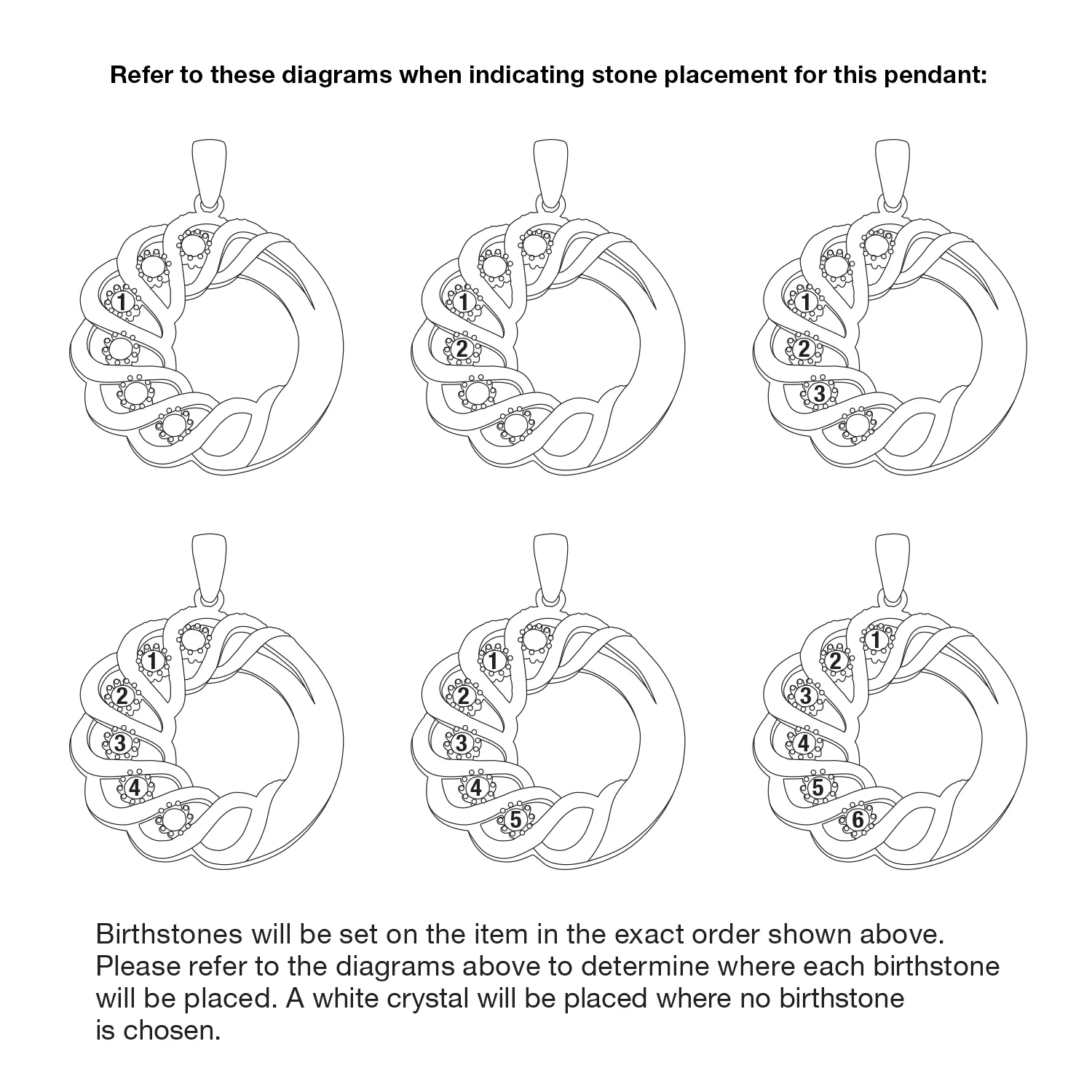 Family Open Swirl Circle Birthstone Pendant - Image 6
