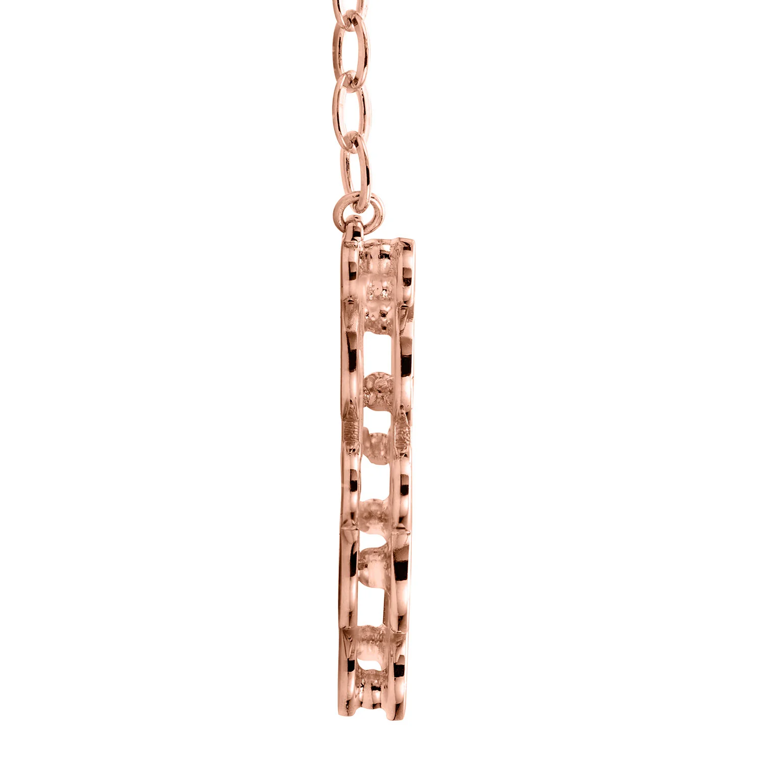 Personalized 14K Rose Gold Plated Double Nameplate Necklace - Image 2