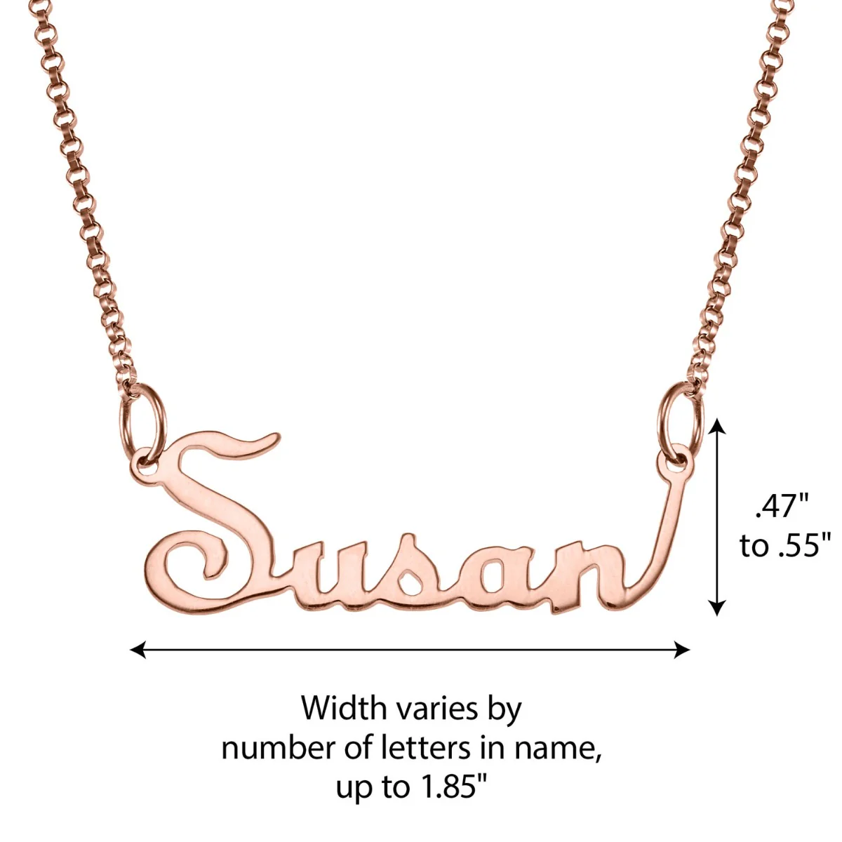 14K Rose Gold Plated Script Name Necklace - Image 4