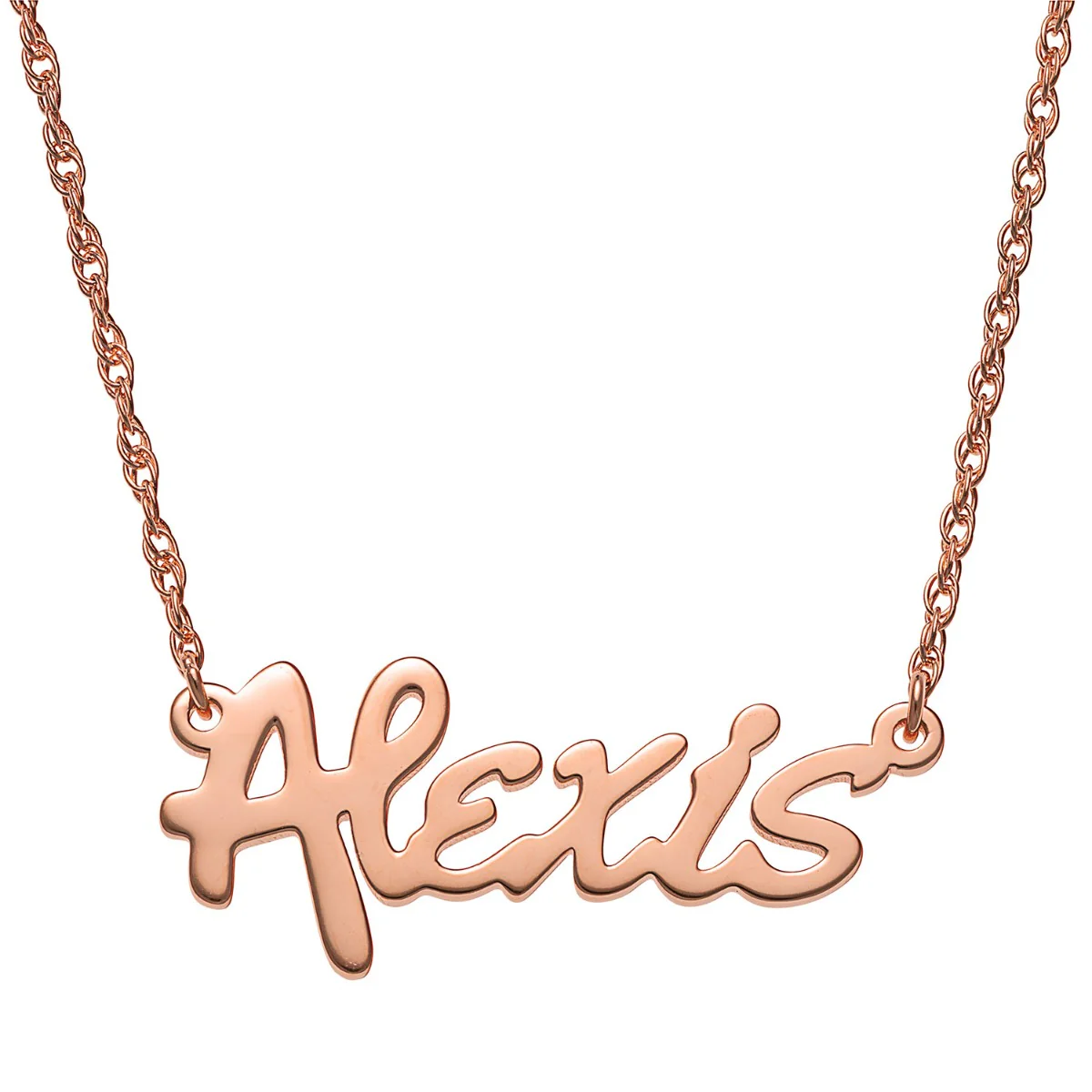 14K Rose Gold Plated Bold Name Necklace - Image 2
