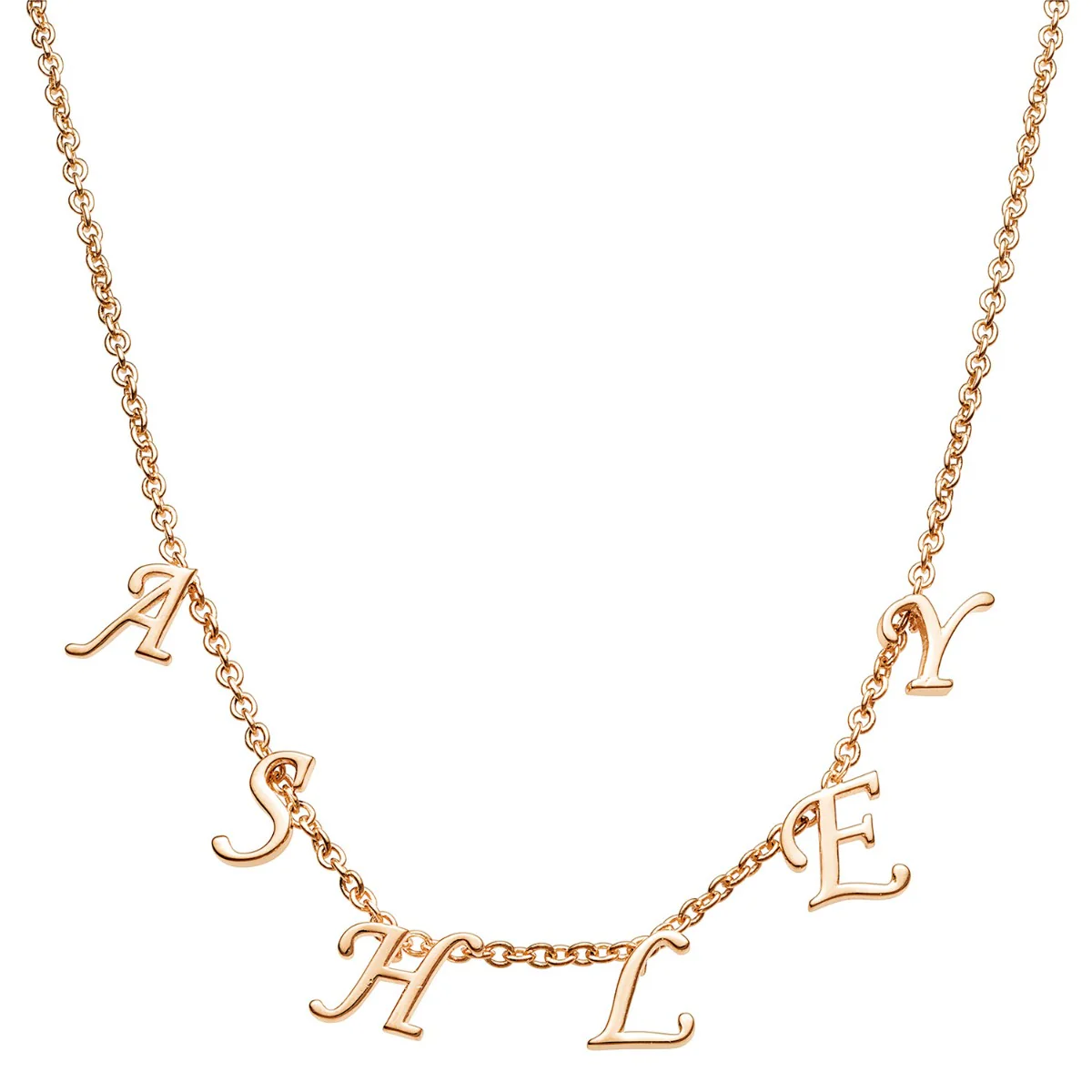 14K Rose Gold Plated Dainty Letters Choker Name Necklace