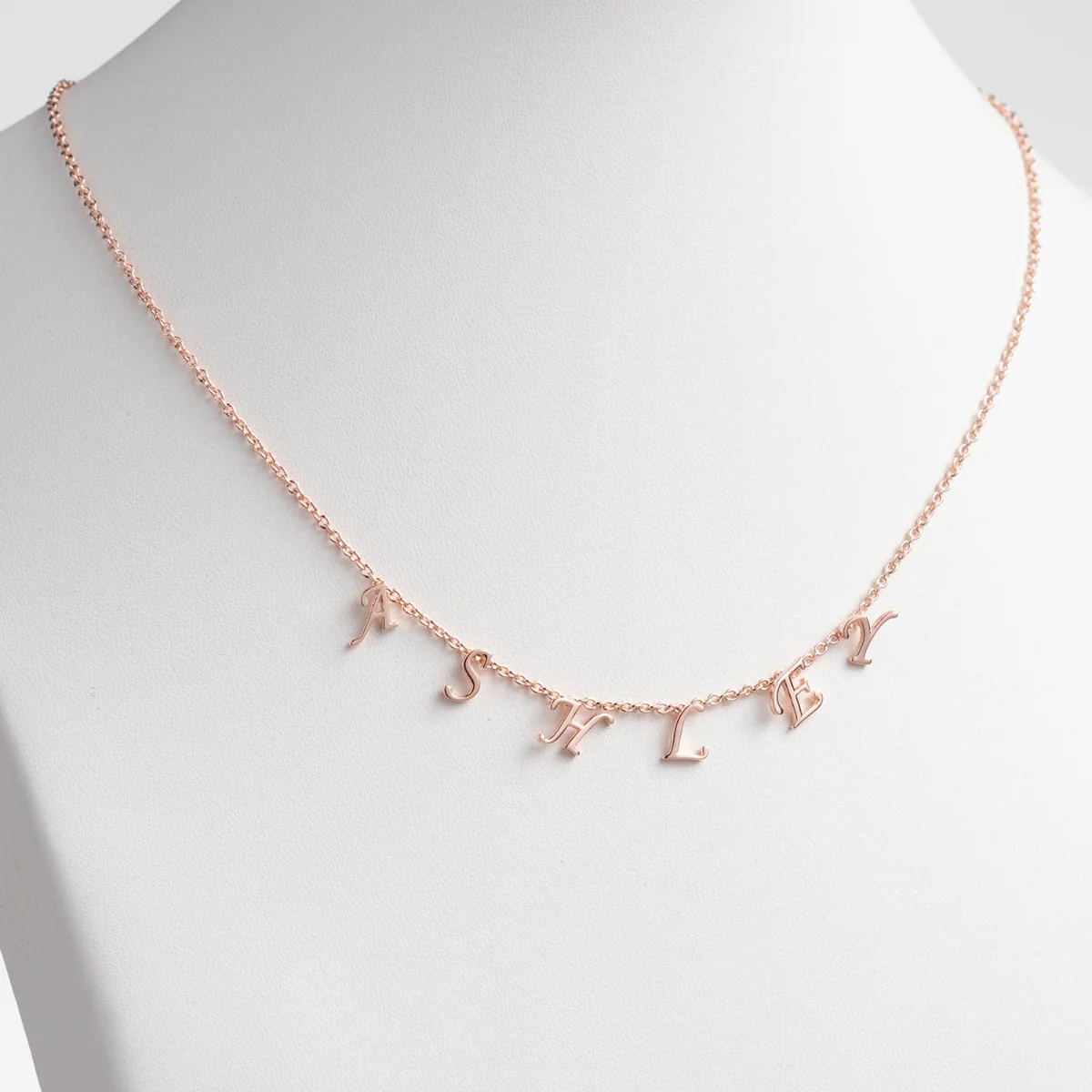 14K Rose Gold Plated Dainty Letters Choker Name Necklace - Image 2