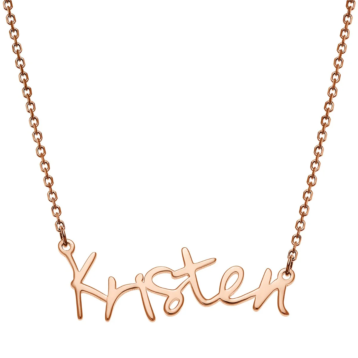 14K Rose Gold Plated Fancy Name Necklace