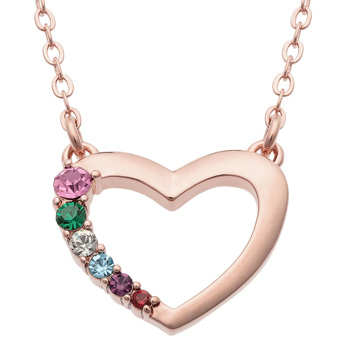 14K Rose Gold Plated Love Journey Birthstone Necklace - Image 2