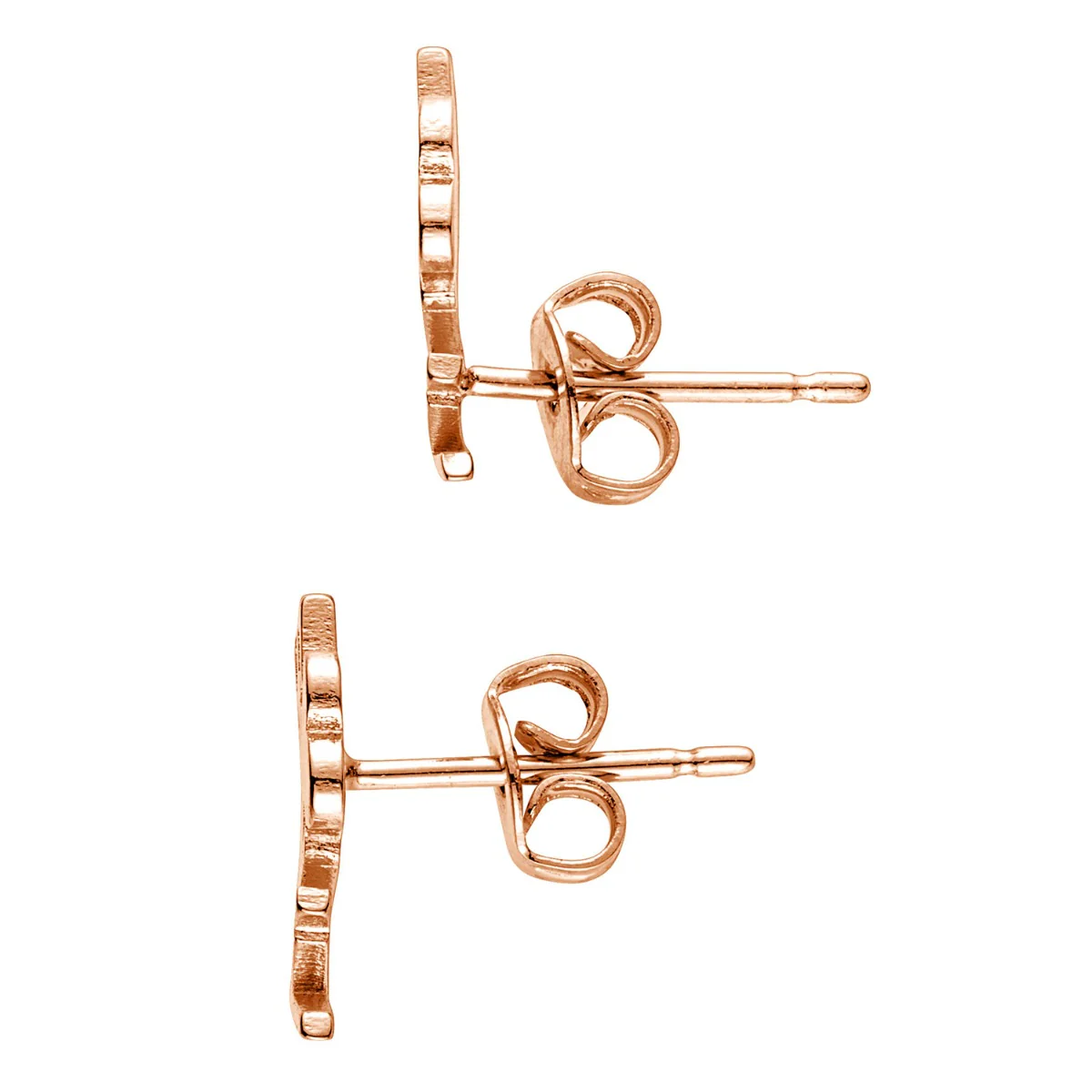 14K Rose Gold Plated Name with Heart Crawler Earrings - Image 3