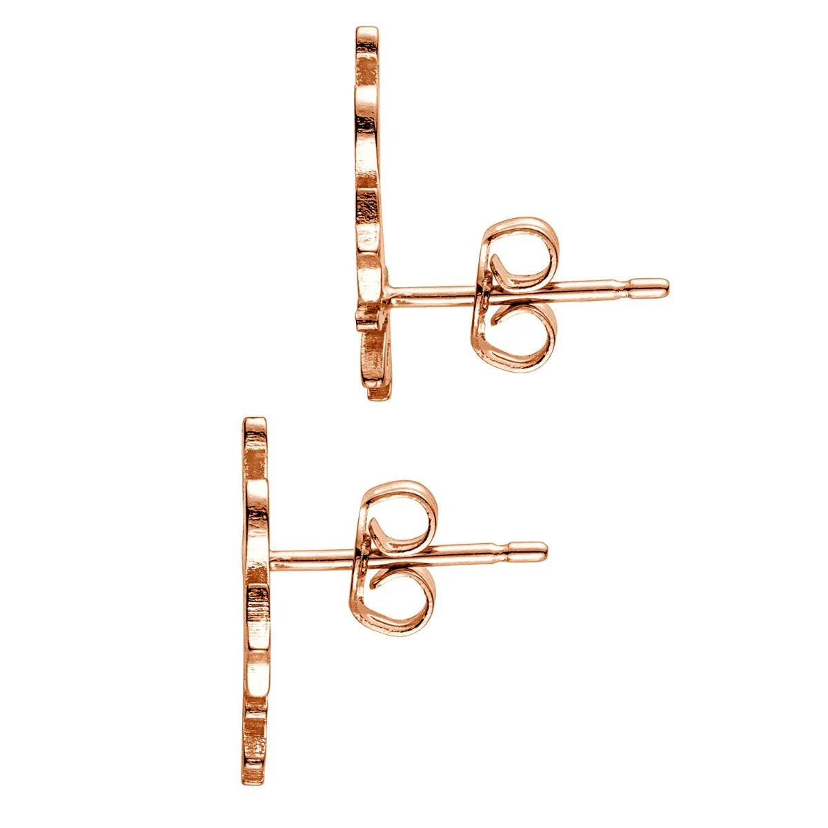 14K Rose Gold Plated Script Name with Star Crawler Earrings - Image 3