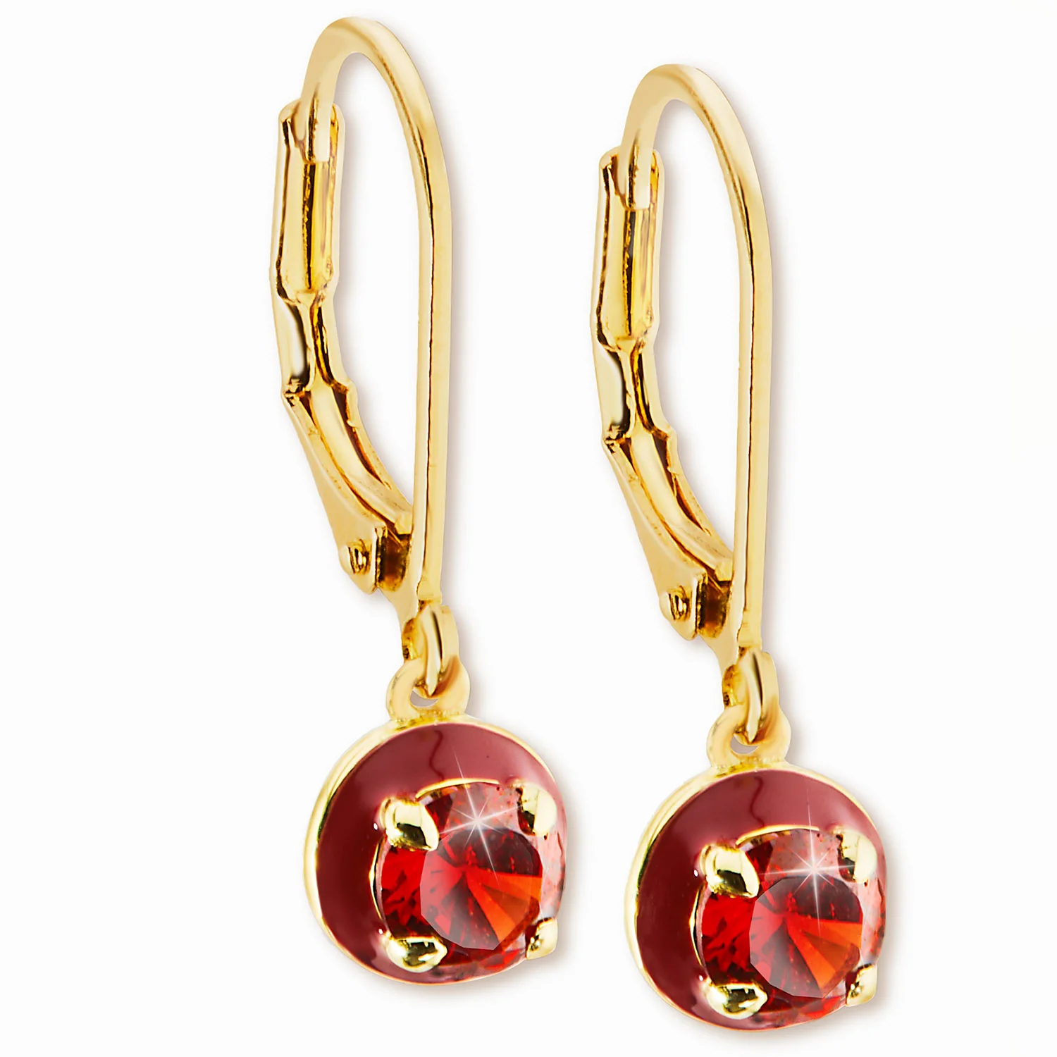 Round Birthstone and Enamel Earring - Image 3