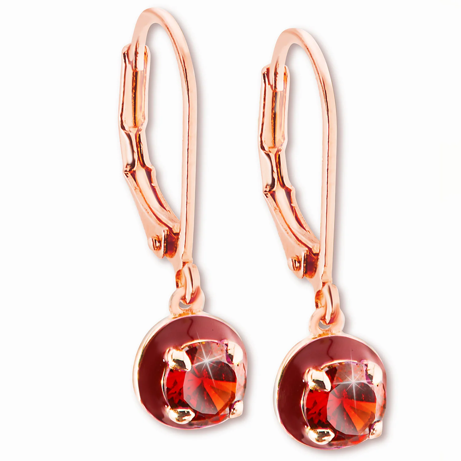Round Birthstone and Enamel Earring - Image 4