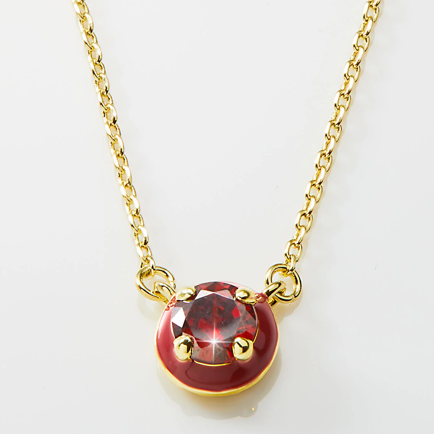 Round Birthstone and Enamel Necklace - Image 3
