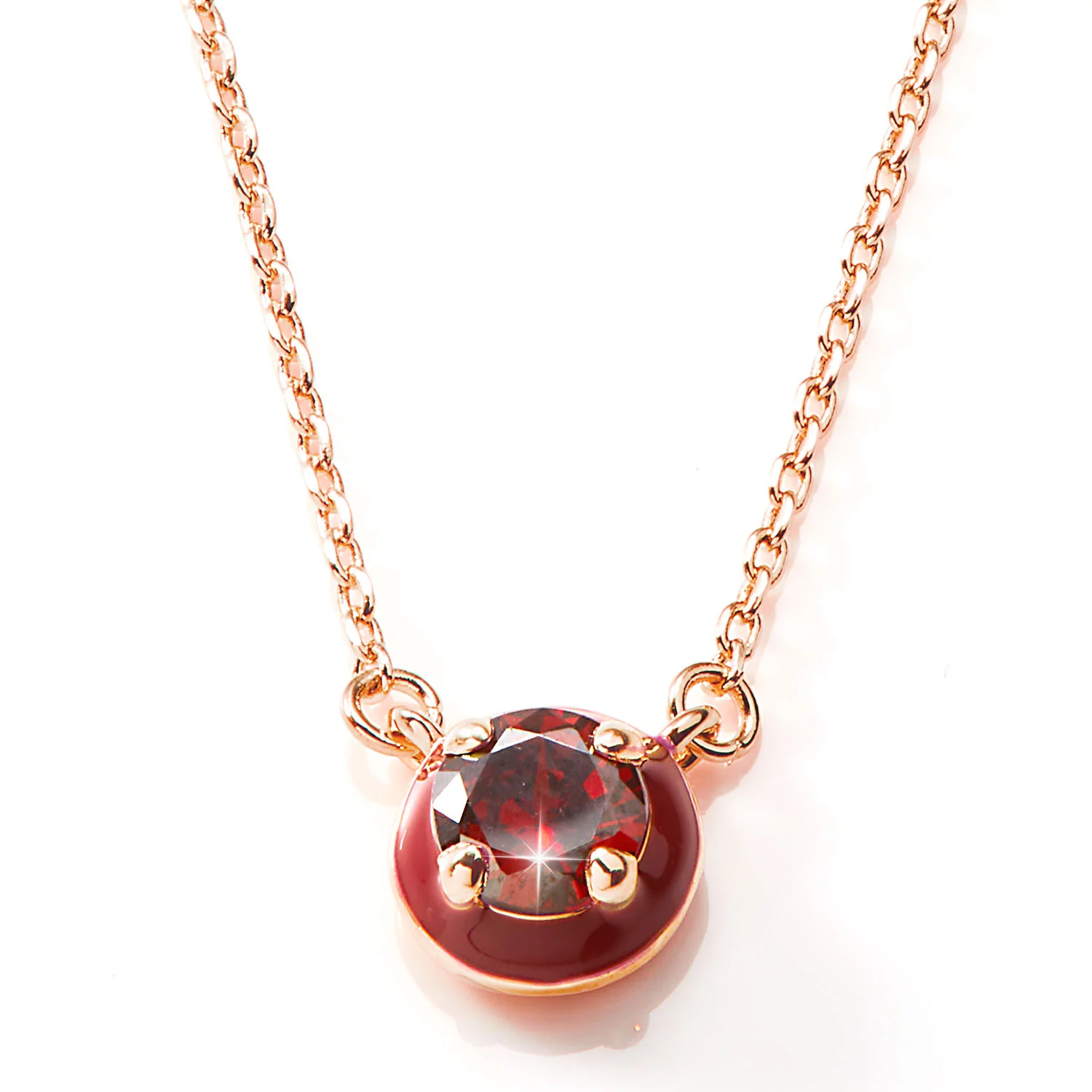 Round Birthstone and Enamel Necklace - Image 5