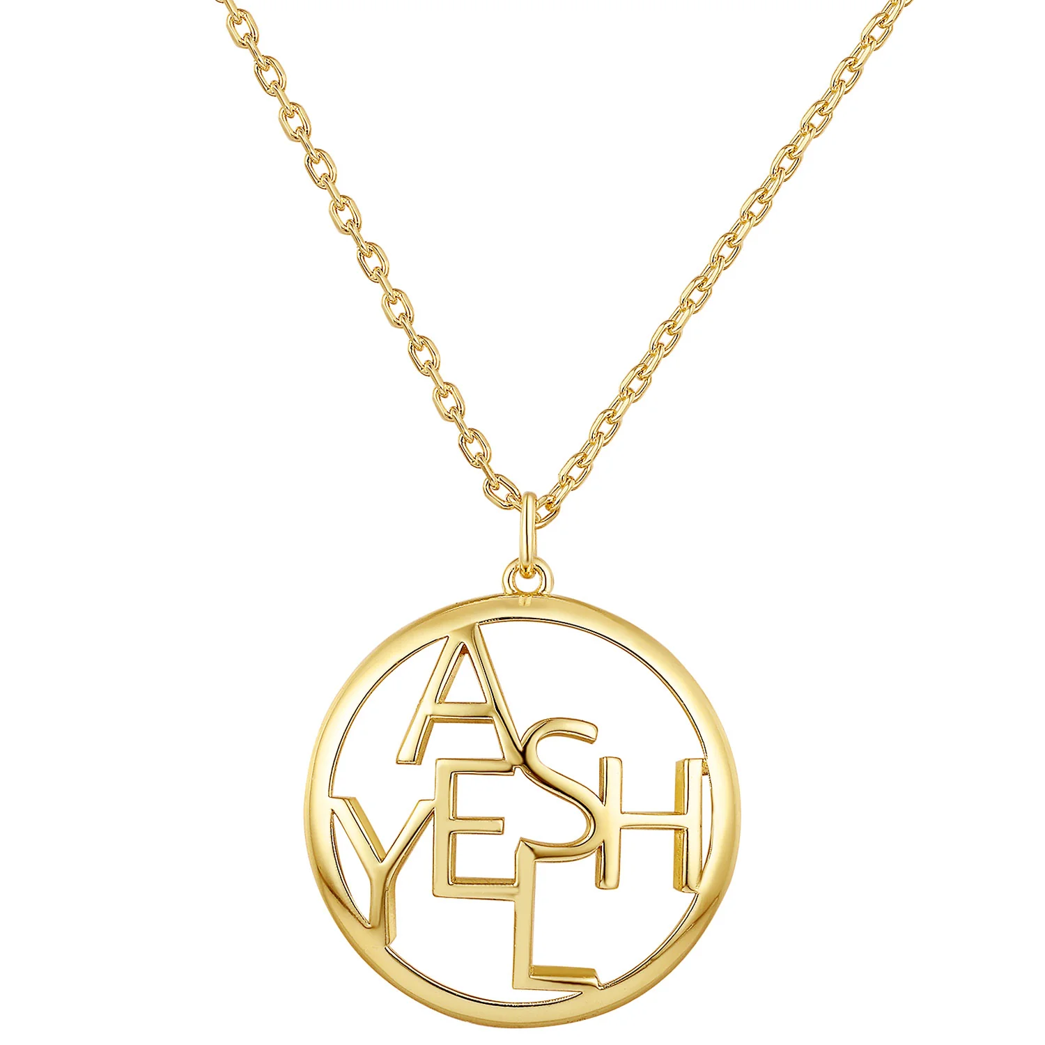 Round Puzzle Name Pendant Necklace - Image 4