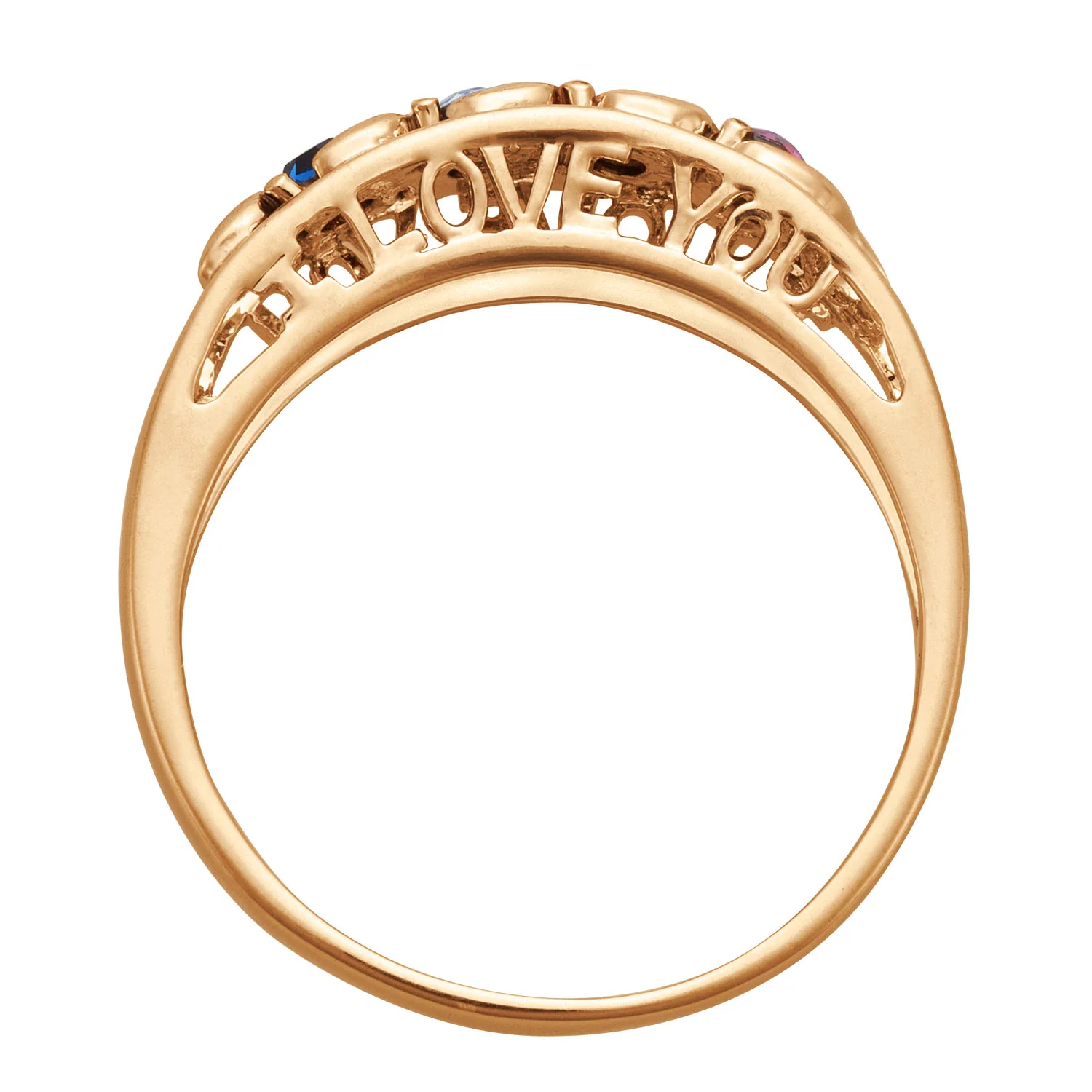 S Curve I Love You Birthstone Family Ring - Image 3