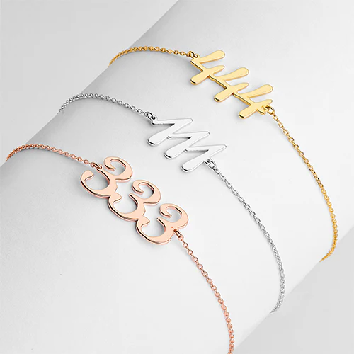 Script Angel Number Bracelet