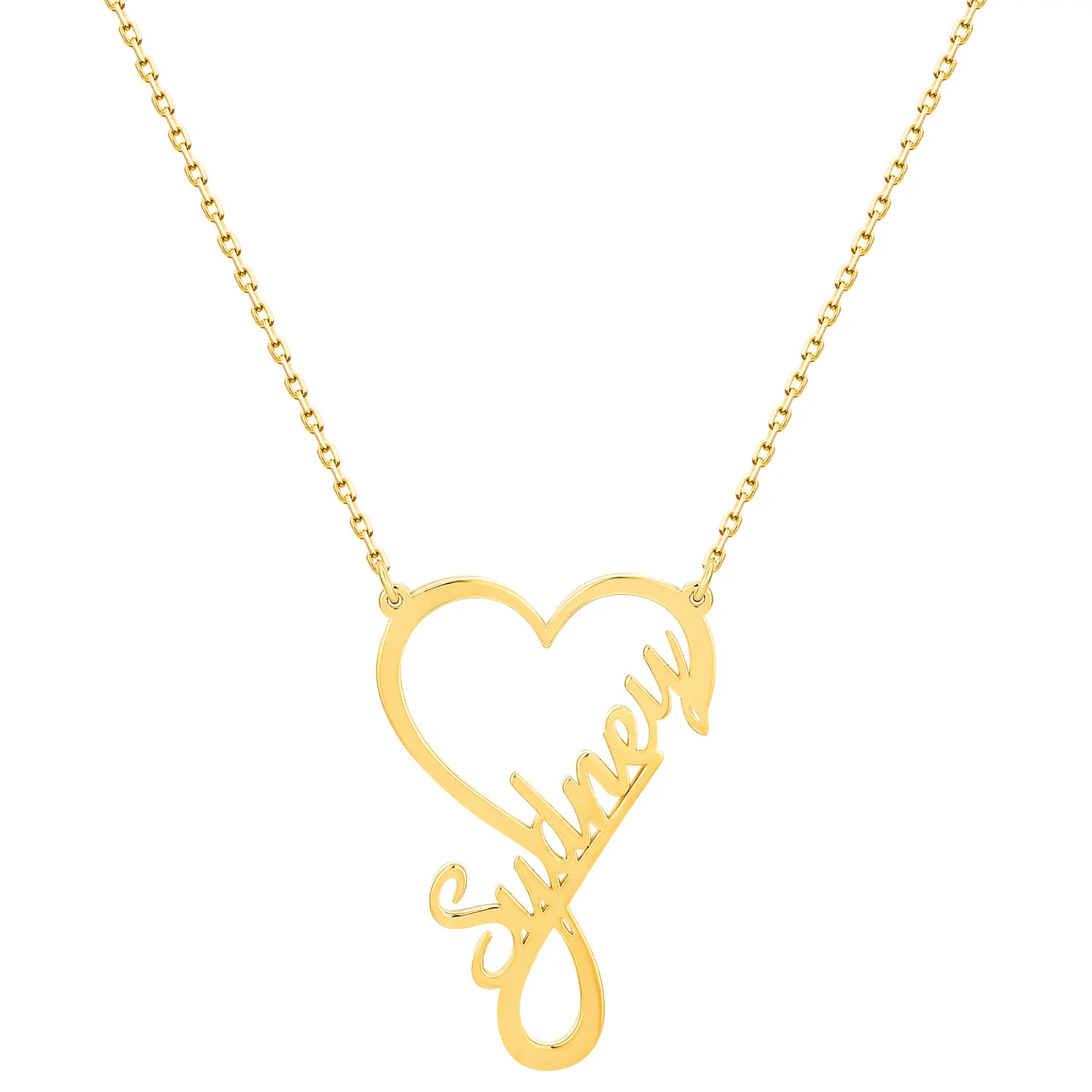 Script Infinity Heart Name Necklace - Image 4