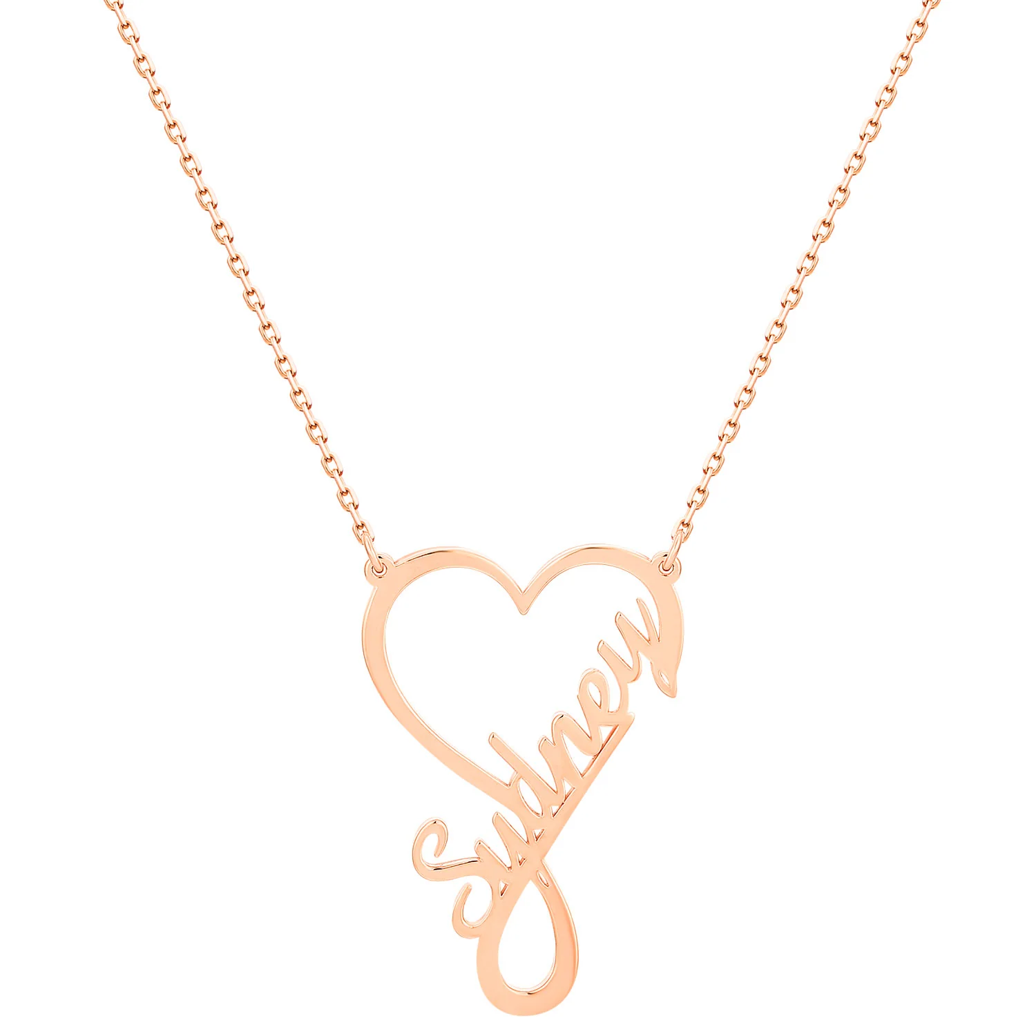 Script Infinity Heart Name Necklace - Image 5