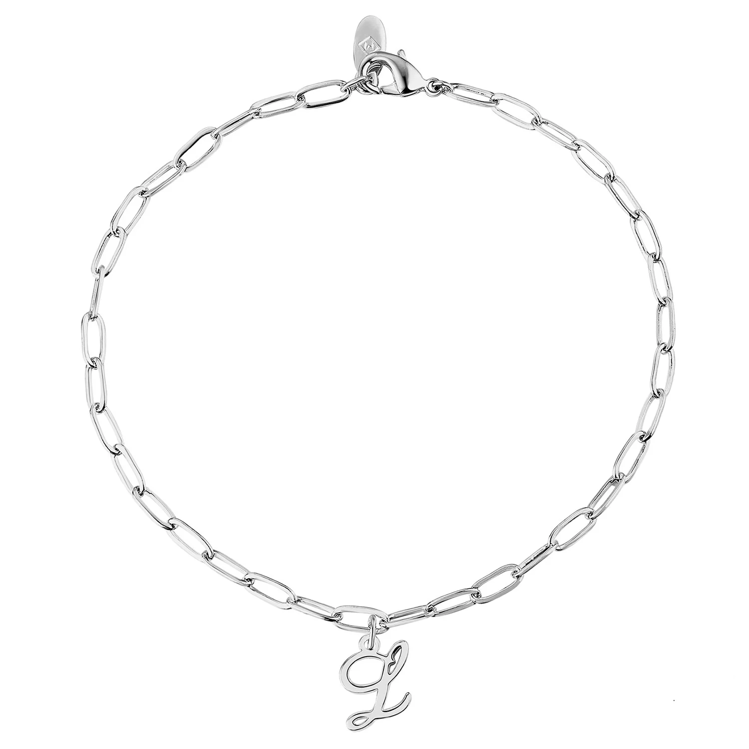 Script Initial Charm Paperclip Chain Bracelet - Image 2