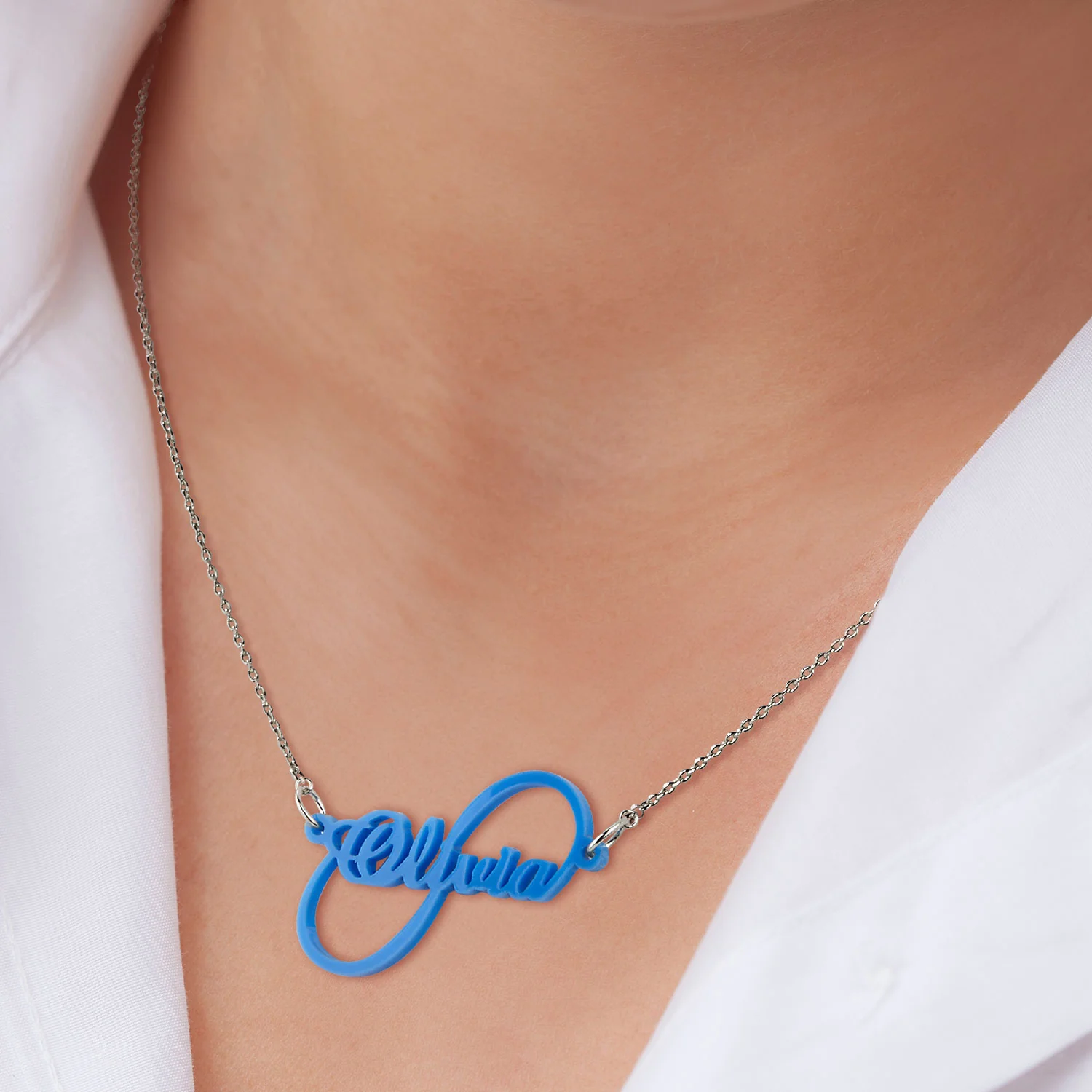 Script Name Infinity Acrylic Necklace - Image 3
