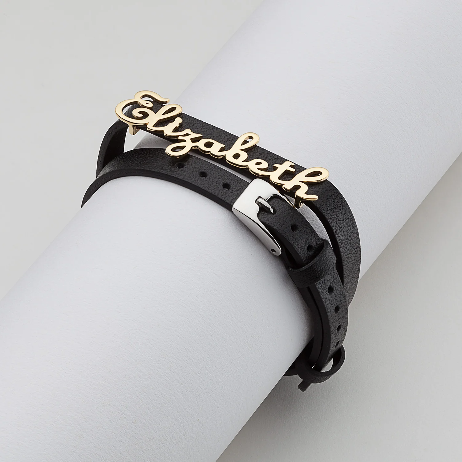 Script Name Leather Wrap Bracelet and Choker - Image 6