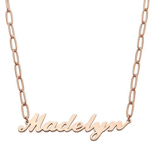 Script Name Paperclip Chain Necklace - Image 6