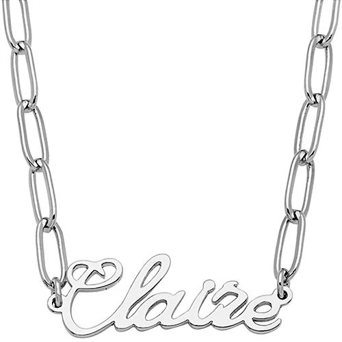 Handwritten Name Paperclip Chain Necklace - Image 2