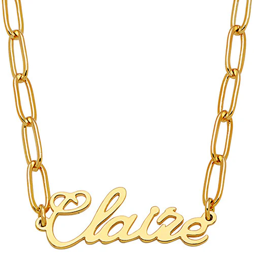 Handwritten Name Paperclip Chain Necklace - Image 4