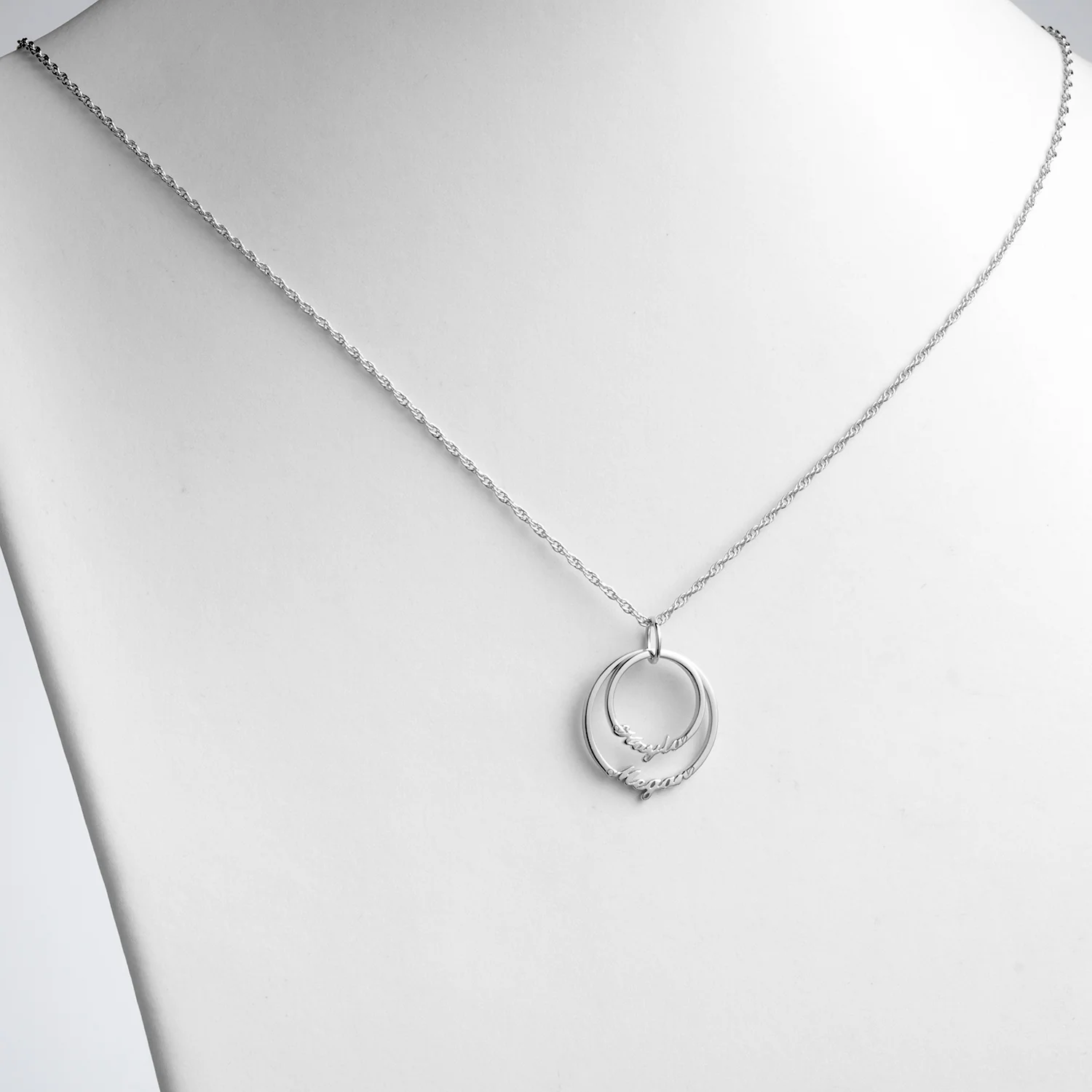 Script Name with Circle Necklace - 2 Names - Image 2