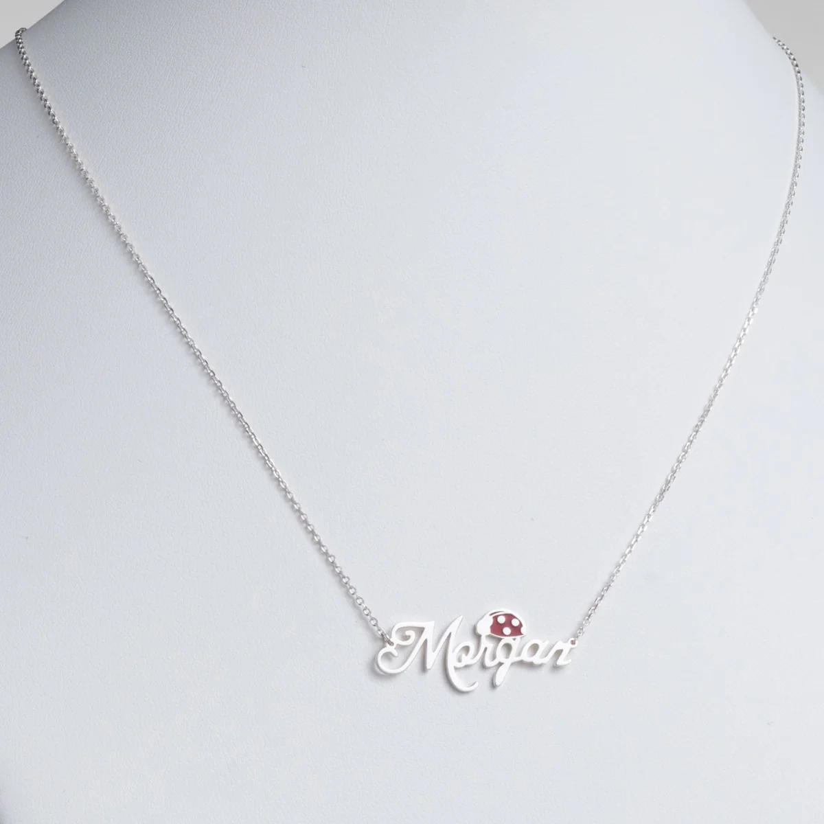 Script Name with Enamel Ladybug Necklace - Image 2