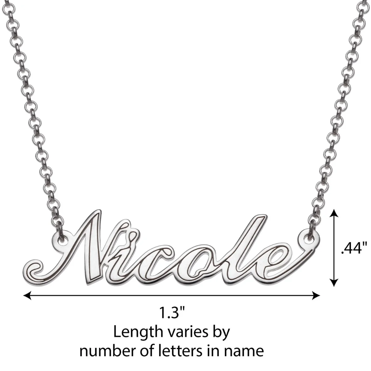 Script Name with Outline Necklace - Image 4