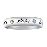 SET FOR LIFE Sterling Silver Family Name and Birthstone Band - Image 2