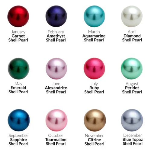Silver Birthstone Shell Pearl Bar Necklace - Image 7