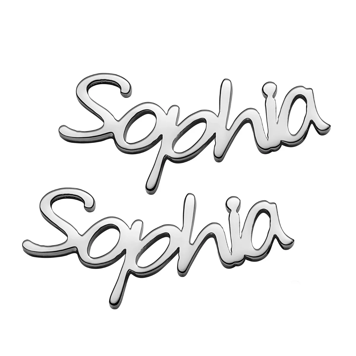 Silver Plated Personalized Name Crawler Button Earring