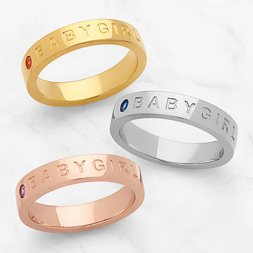 BABYGIRL Silver Plated Birthstone Empowerment Ring - Image 3