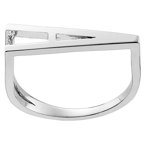 Silver Plated Bold Horizontal Initial Ring with Free Hoop Earrings - Image 5