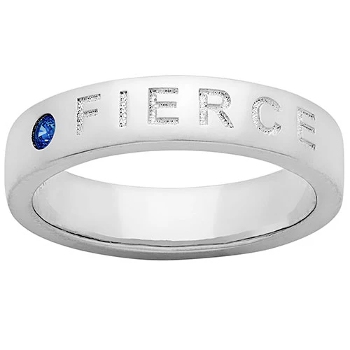 FIERCE Silver Plated Birthstone Empowerment Ring