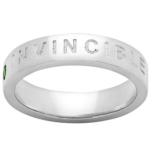 INVINCIBLE Silver Plated Birthstone Empowerment Ring