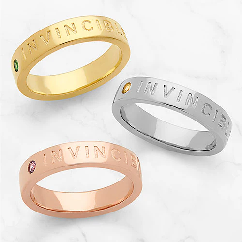 INVINCIBLE Silver Plated Birthstone Empowerment Ring - Image 3