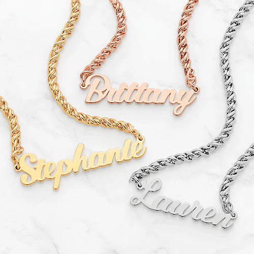 Personalized Layered Herringbone Name Necklace - Image 2