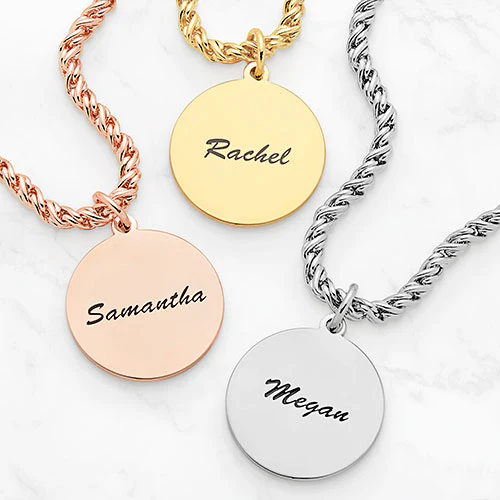 Personalized Layered Herringbone Necklace with pendant - Image 2